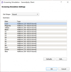 Screenin Simulation Settings