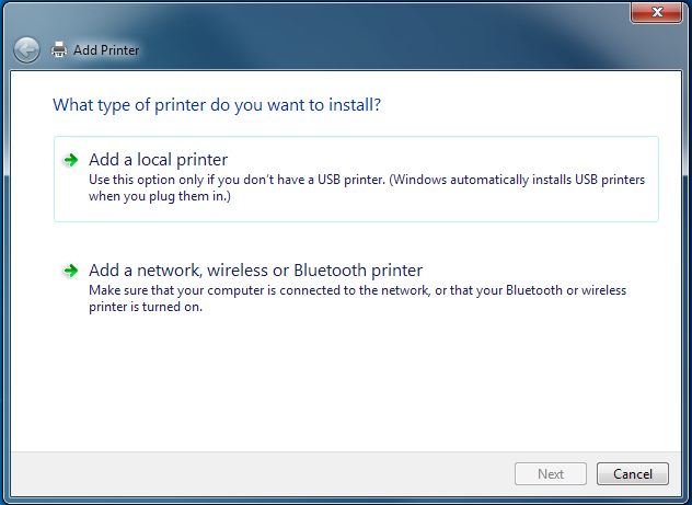 Printer local port