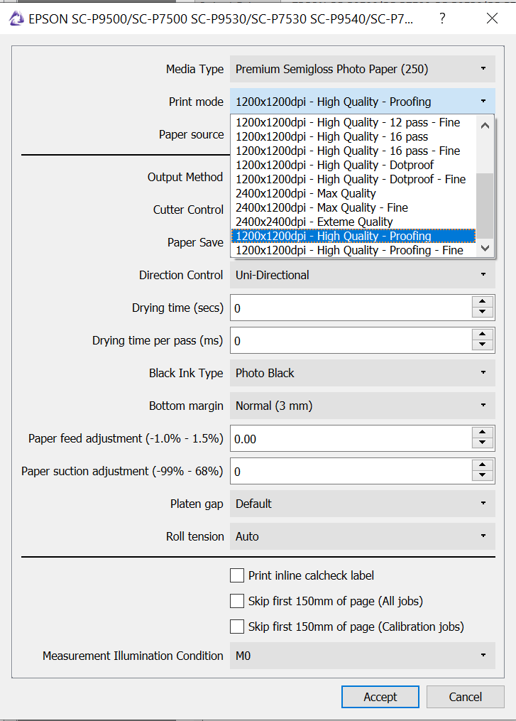 EpsonSCP9500 ProoingMode driver edit