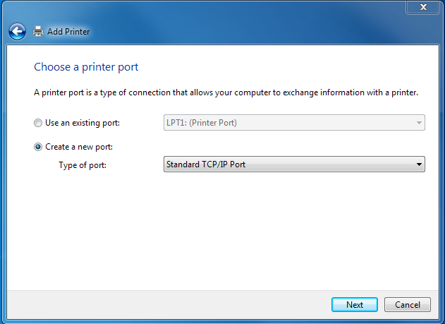 Printer tcp