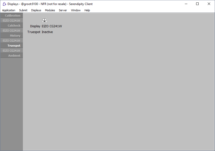Displays Truespot set inactive