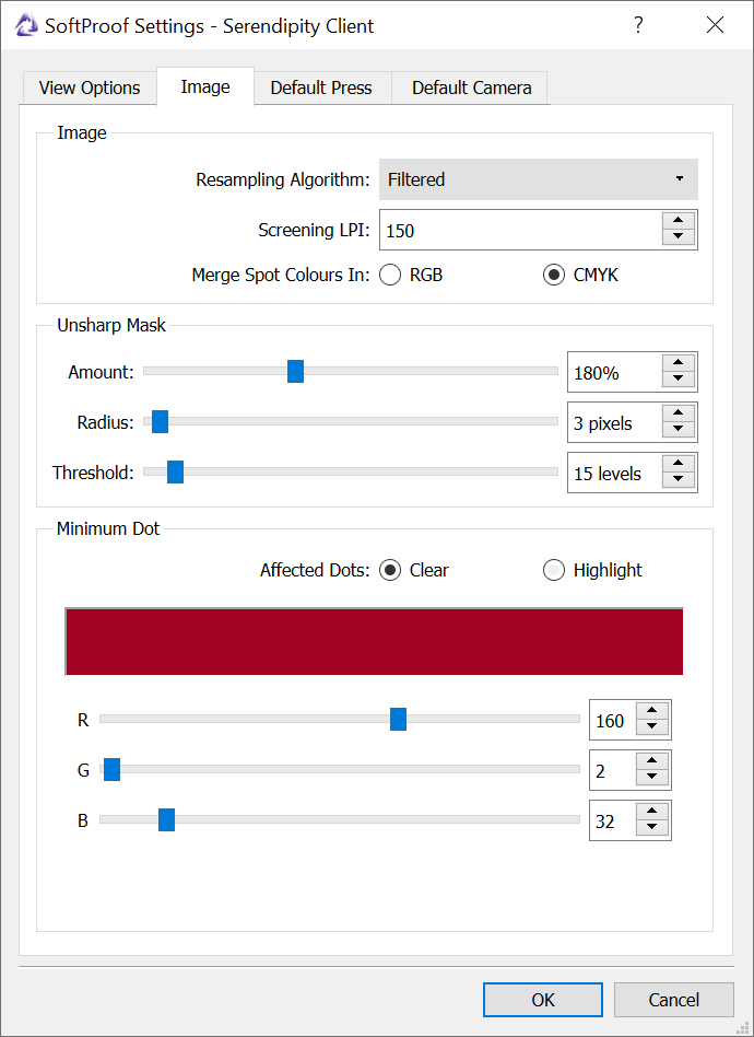 MinimumDot SoftProofSettings clear