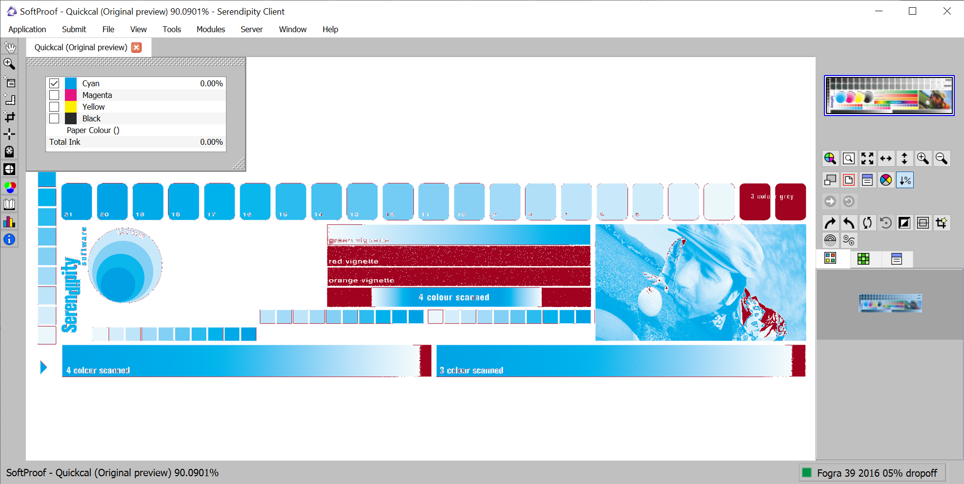MinimumDot SoftProof QuickCal cyan highlight