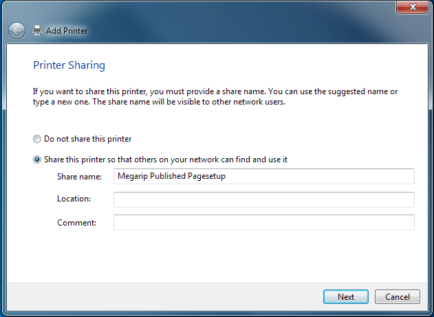 Printer sharing