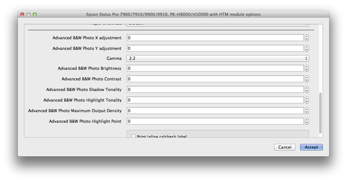 AdvBW driver options