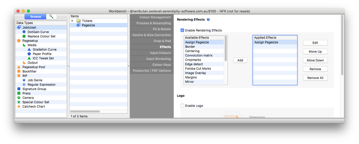 AssignPagesize Jobticket