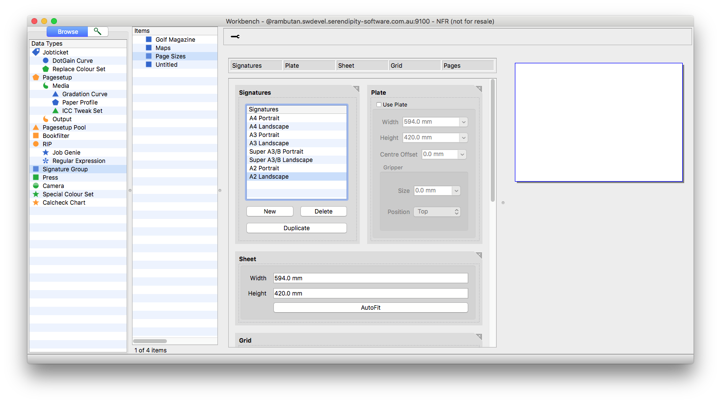 Assign Pagesize Signature Group