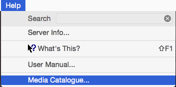 MediaCatalogue HelpMenu
