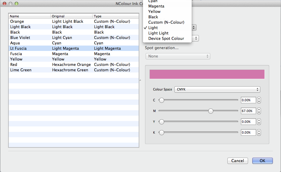 Ncolour 6 colour type