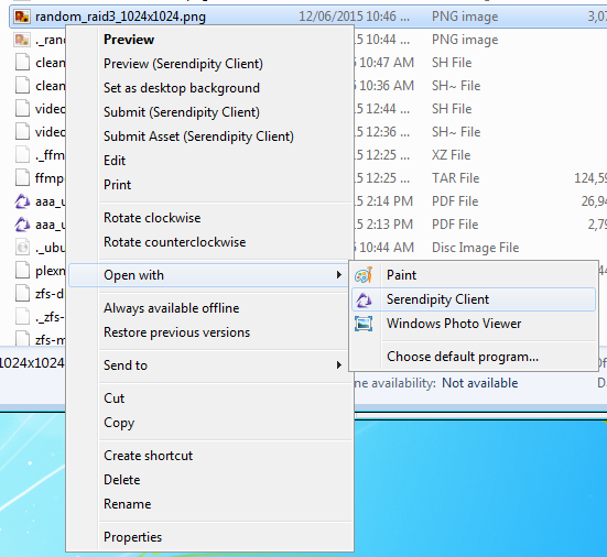Submit Windows OpenWith