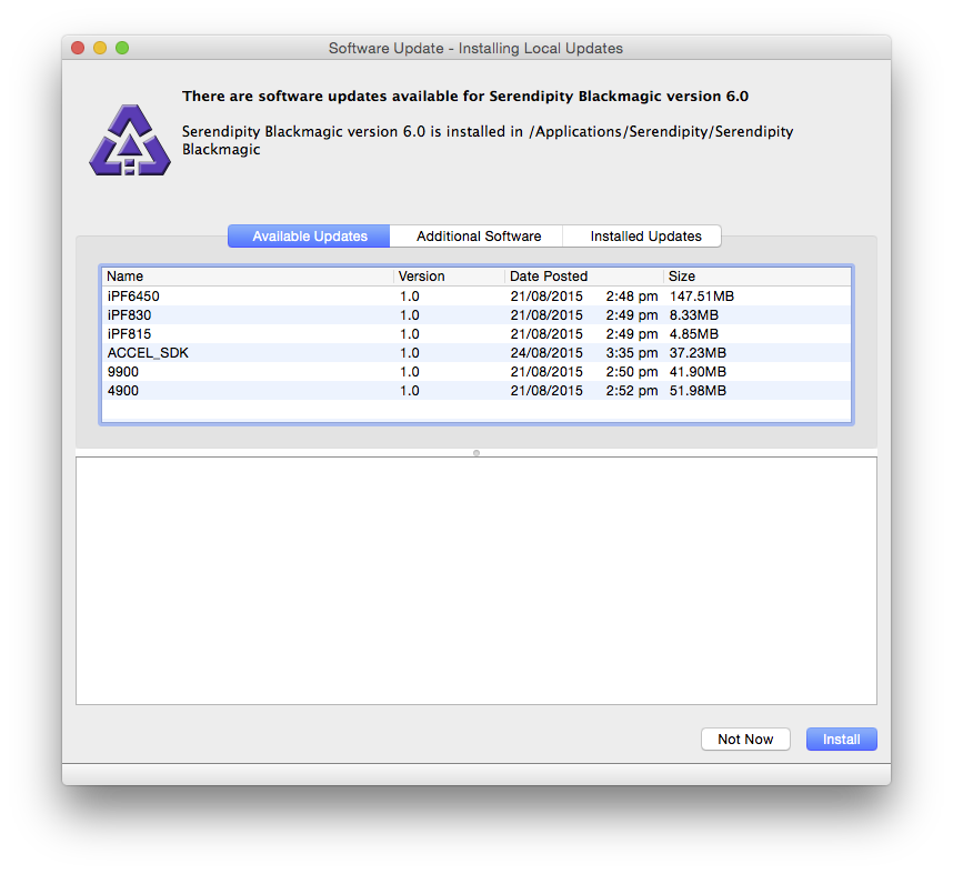 Updater AvailableUpdates