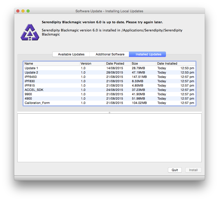 Updater InstalledUpdates