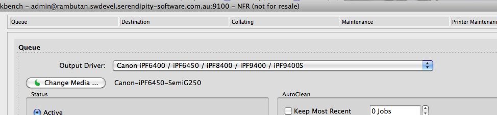 WaitingForCorrectMedia output media